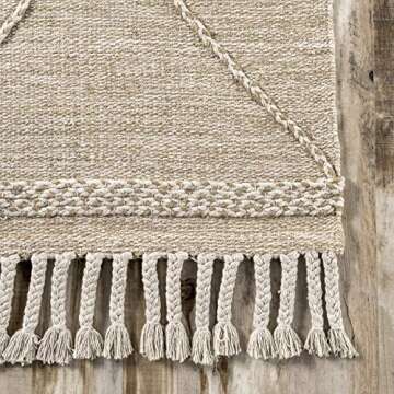 nuLOOM Elana Jute Cotton Tassel Area Rug - 9x12 Beige