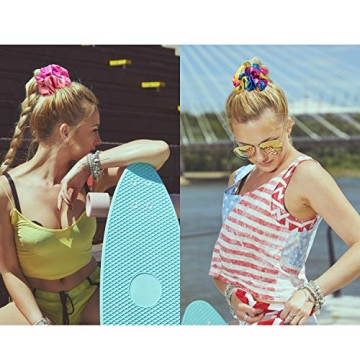 Tatuo Rainbow Scrunchies - 24 Colorful Hair Ties for All