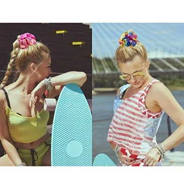Tatuo Rainbow Scrunchies - 24 Colorful Hair Ties for All