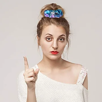 Tatuo Rainbow Scrunchies - 24 Colorful Hair Ties for All