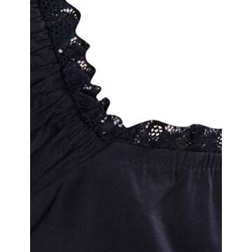 Ainclu Womens Classic Black Layered Lace-up Goth Lolita Dress S