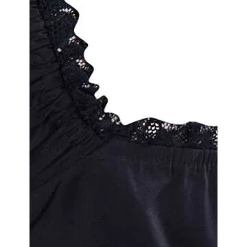 Ainclu Womens Classic Black Layered Lace-up Goth Lolita Dress S