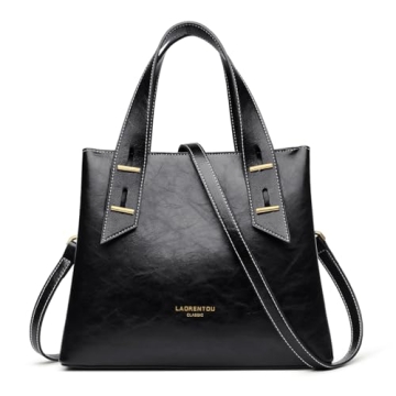 LAORENTOU Women Crossbody Handbags - Versatile Cow Leather Satchel