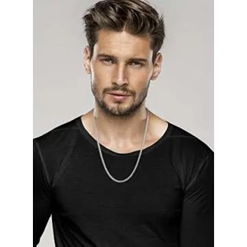 Miabella 925 Sterling Silver Curb Chain Necklace 24 Inch