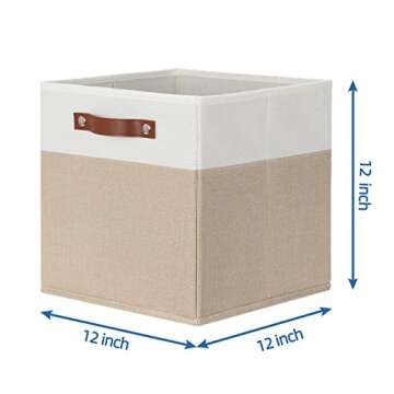 Temary Fabric Storage Cubes 12 Inch Cube Storage Bins 4Pack Empty Gift Baskets Storage Baskets for O...
