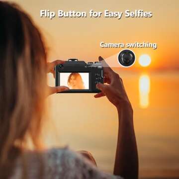 4K Digital Camera for Photography 48MP with WiFi 2 Batteries 32G TF Card,Vlogging Camera 18X Digital Zoom Auto Focus,Cameras Built in Microphone and Speaker