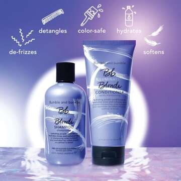 Bumble and bumble. Illuminated Blonde Purple Shampoo | Neutralize Brass + Enhance Tone | Hydrating, Anti Frizz, Color Safe | Curl, Wavy, Straight, 8.5 Fl Oz