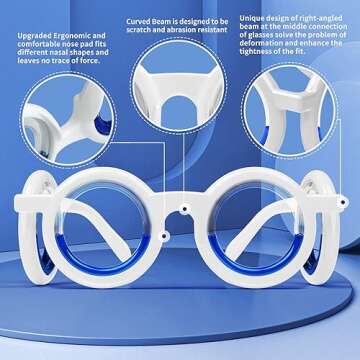 Hion Motion Sickness Glasses, Car Sickness Glasses,Relieve Carsickness Airsickness Seasickness Glasses,Anti Nausea Vertigo Glasses, No Lens Liquid Glasses for Adults or Kids(1Pair Without Bags)