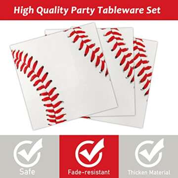 96 Pcs Baseball Party Supplies Set for 24 Guests