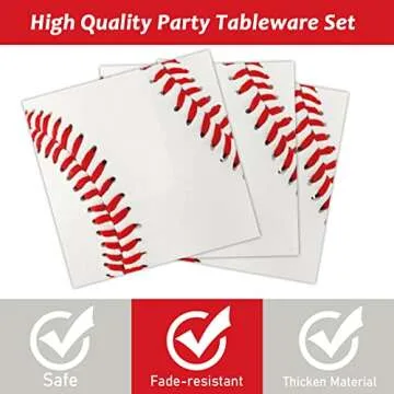 96 Pcs Baseball Party Supplies Set for 24 Guests