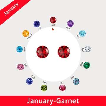 SMILEST Valentines Day Gifts for Her - Halo Birthstone Earrings for Women Wife, 925 Sterling Silver ...