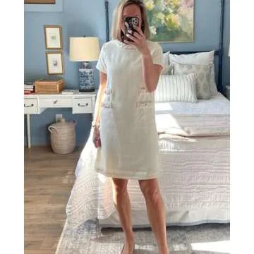 Elegant Yioaga Tweed Jackie Dress for Stylish Occasions