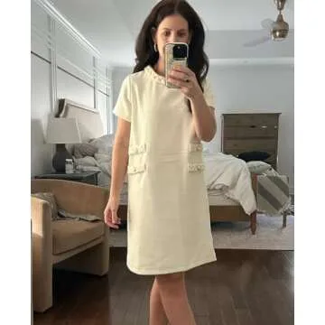 Elegant Yioaga Tweed Jackie Dress for Stylish Occasions