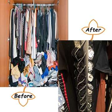 Legging Storage Bag Storage Hanger Can Holds 24 Leggings or Shirts Jeans Compartment Storage Hanger, Foldable Leggings Organizer Clothes Portable Closets Roll Holder(Grey)