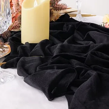 Elegant Black Velvet Table Runner for Weddings and Events