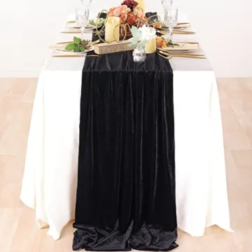 Elegant Black Velvet Table Runner for Weddings and Events