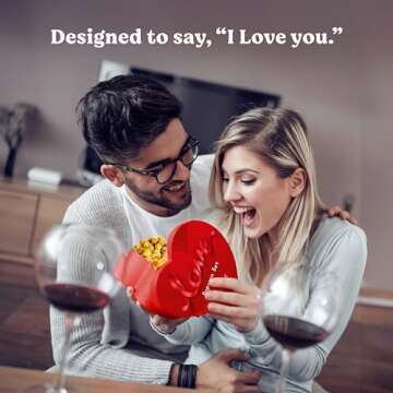 Valentines Gifts Gourmet Popcorn Gift Set For Women, Gift for Her in Heart-Shaped Box, Gluten-Free C...