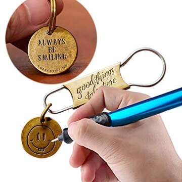 Electric Cordless Engraving Pen, Etcher Engraver Tool with 5Pcs Replaceable Diamond Tip Bit, Engraving Pen for Metal, Wood, Glass, Plastic, Jewelry, Leather