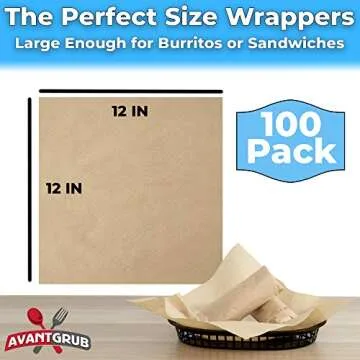 Eco-Friendly Deli Wrap – Heavy-Duty 12x12 Food Paper Wraps