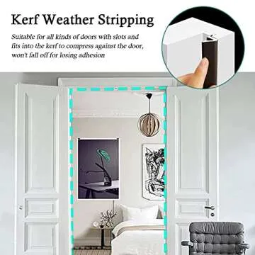 Kerf Weather Stripping Door Seal Strip 26 Ft Q Foam Door Weatherstrip Seal for Doors and Windows with Slot Card Slot Installation Seals, Easy Cut to Size (Brown)