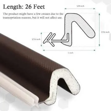Kerf Weather Stripping Door Seal Strip 26 Ft Q Foam Door Weatherstrip Seal for Doors and Windows with Slot Card Slot Installation Seals, Easy Cut to Size (Brown)
