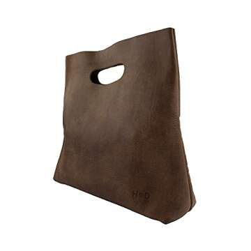 Hide & Drink Minimalist Handbag for Women - Leather Tote Bag