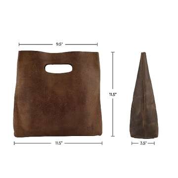 Hide & Drink Minimalist Handbag for Women - Leather Tote Bag
