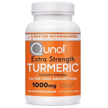 Qunol Turmeric Curcumin Supplement, Extra Strength 1000mg for Joint Support, 120 Count