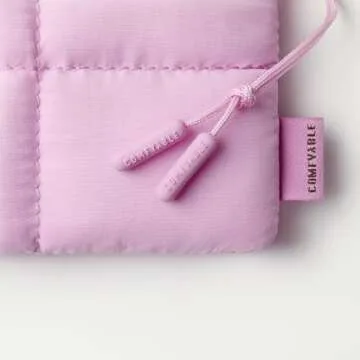 Comfyable Cute Puffy Coin Purse Pouch Change Holder For Women, Small Organizer with ID Window, Magnetic Closure, Water-repellent, Storage for Coin, Airpods, Lipstick, Card, Lavender Pink