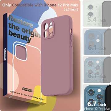 SURPHY iPhone 12 Pro Max Case - Stylish Lilac with Camera Protection