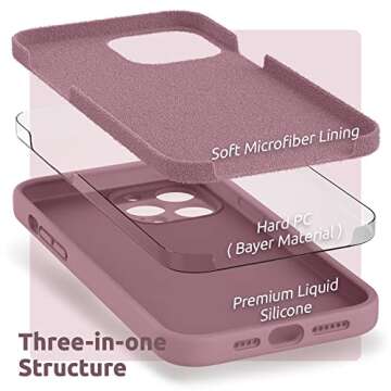 SURPHY iPhone 12 Pro Max Case - Liquid Silicone & Camera Protection