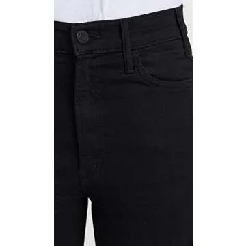 MOTHER Women's The Hustler Ankle Fray Jeans, Not Guilty, Black, 27