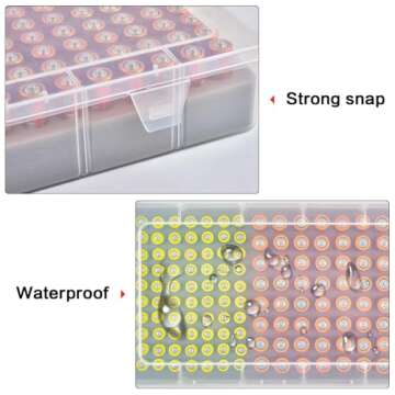 Xuerdon Battery Storage Organizer Case, Battery Vault Box Holder Container for 134pcs AA AAA Batteries, Garage Organization Carrying Bag Fits Home Kitchen Warehouse (Batteries Not Include)