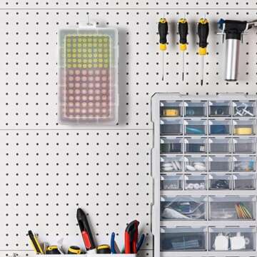 Xuerdon Battery Storage Organizer Case, Battery Vault Box Holder Container for 134pcs AA AAA Batteries, Garage Organization Carrying Bag Fits Home Kitchen Warehouse (Batteries Not Include)