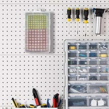 Xuerdon Battery Storage Organizer Case, Battery Vault Box Holder Container for 134pcs AA AAA Batteries, Garage Organization Carrying Bag Fits Home Kitchen Warehouse (Batteries Not Include)