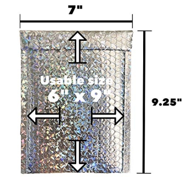6x9 Holographic Metallic Bubble Mailers - Stylish Shipping Solution