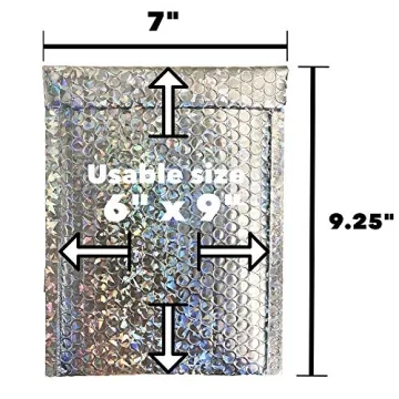 6x9 Holographic Metallic Bubble Mailers - Stylish Shipping Solution