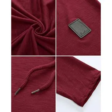 Lexiart Mens Fashion Athletic Hoodie Red Fleece Pullover