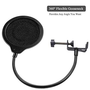 Yeti Nano Mic Pop Filter with Foam Winscreen - 4 Inch 3 Layers Wind Pop Screen Mask Shield and Foam ...