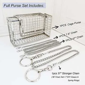 JUBOO PARADISE Silver Cage Evening Purse for Women