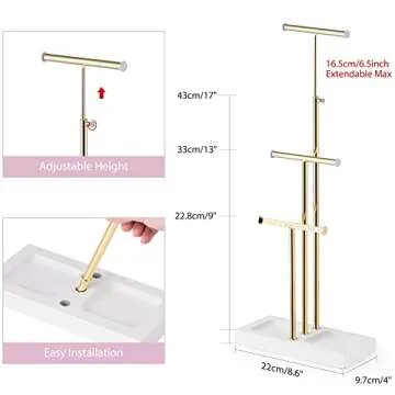 Love-KANKEI 3 Tier Jewelry Organizer with Adjustable Height