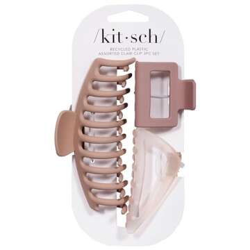 Kitsch Large Assorted Hair Clips for Women, Medium Open Shape Hair Claw Clips for Thick Hair, Small ...