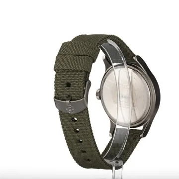 Timex Men's Expedition Scout 40mm Watch – Black Dial Gray Case & Green Fabric Strap