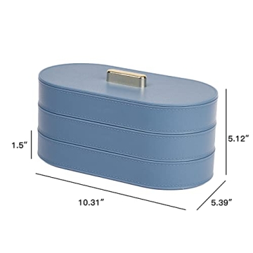 Yesesion Blue Plastic Cable Organizer with Lid, Stackable