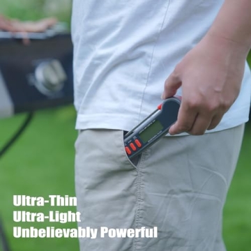 Meat Thermometer Digital Cooking Thermometer Instant Read Oven Thermometer Built-in Folding Probe, LCD, Calibration Function for Kitchen Cooking，BBQ Outside Grill Accessories, Dark