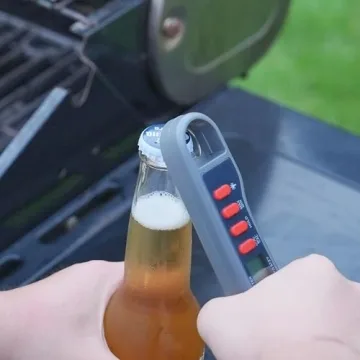 Meat Thermometer Digital Cooking Thermometer Instant Read Oven Thermometer Built-in Folding Probe, LCD, Calibration Function for Kitchen Cooking，BBQ Outside Grill Accessories, Dark