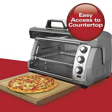 Hamilton Beach 6 Slice Convection Toaster Oven With Easy Reach Roll-Top Door, Bake, Broil & Toast Fu...