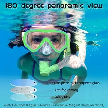 Seago Kids Swim Goggles & Snorkel Mask - 180° Anti-Fog