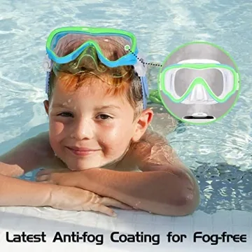 Seago Kids Swim Goggles & Snorkel Mask - 180° Anti-Fog