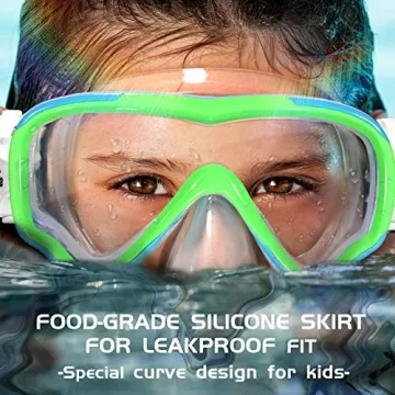 Seago Kids Swim Goggles & Snorkel Mask - 180° Anti-Fog